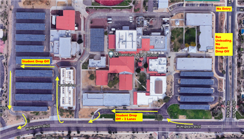 Student drop off map